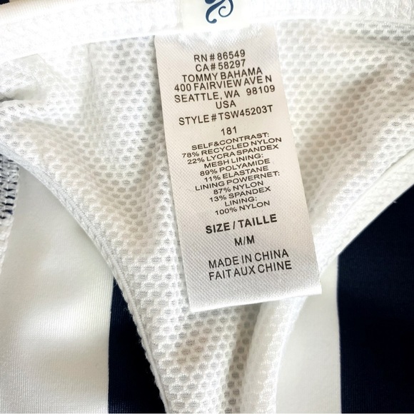 Tommy Bahama Island Active Stripe High Neck Racerback Tankini Top Size M - Picture 7 of 8